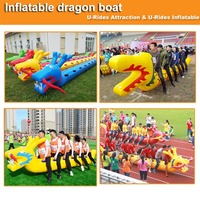 Vente en gros de bateaux-dragons gonflables pour 6 personnes, course de bateaux-dragons, jeux de construction d'équipe pour sports nautiques, accessoire de souffleur de modèles en PVC