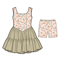 HIPPOKIDS Ensemble de vêtements pour filles en gros, robe en tulle avec short séparé, tenues d'automne pour femmes