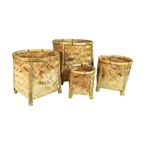 Juego de 4 Macetas Colgantes de Bambú, Estilo Bohemio, para Hogar y Jardín, Ecológicas, Ahorran Espacio, Venta al Por Mayor - Product Image 1