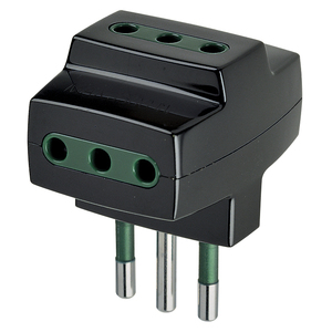 Adaptador Múltiple S11+3P11 Negro, 14 mm de Largo, 6 mm de Ancho, 5.5 mm de Alto, Conector para Regleta de Enchufes - Product Image 1