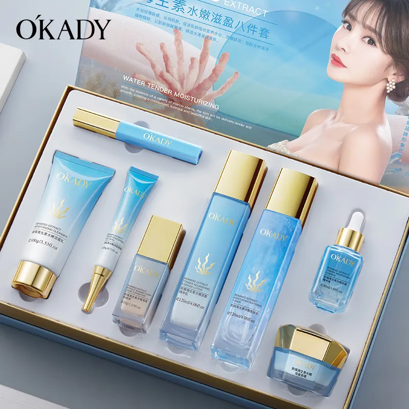 OKADY Hyaluron säure Organic Beauty Pflegende Anti-Aging-Gesichts creme Akne-Behandlung Skin Revit alizer Skin Care Set