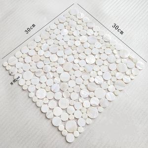 Épluchez et collez le vrai carreau de mosaïque de coquille de nacre d'eau douce blanche pour la décoration intérieure, mur - Product Image 5