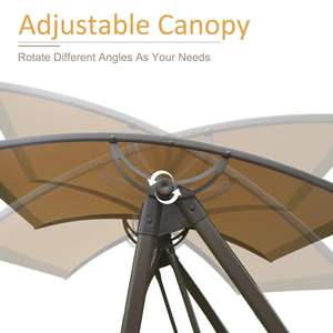 Sillón Columpio de Exterior de 3 Plazas con Hamaca Tipo Luna, Toldo, Gazebo y Pérgola <span class=keywords><strong>para</strong></span> Patio, Balcón o Terraza de Villa - Product Image 6