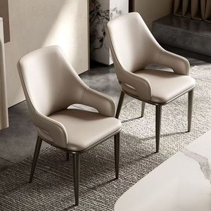 Silla de Diseño Minimalista, Tapizada en <span class=keywords><strong>Cuero</strong></span> PU Premium, Patas de Metal Negro para Hogar, Restaurante, Cafetería - Product Image 5
