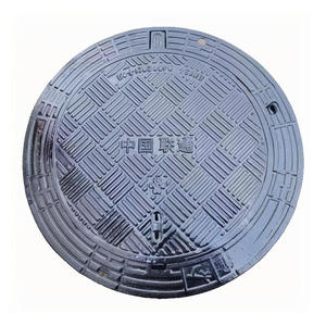EN124 C250 D400 E600 중량급 안정성 강화 연성 주철 사각 및 원형 맨홀 커버 블랙 ZHENHAN 브랜드 - Product Image 1
