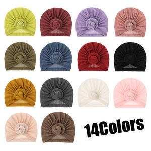 Gorro <span class=keywords><strong>Turbante</strong></span> de Punto Tipo Waffle para Bebés, Talla Única, Diseño de Caracoles Lilian, Color Sólido - Product Image 6