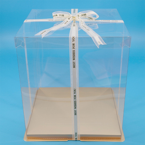 Phổ biến nhất cấp thực phẩm trong suốt Pet nhựa rõ ràng mạnh mẽ hình vuông hộp bánh cho 4 tầng cao sinh nhật Bánh Cưới - Product Image 1