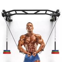 Bar Pull Up Dinding untuk Rumah, Peralatan Fitness, Kabel Pulley, Bar Paralel Tunggal