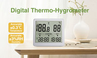0.3 C hygromètres numériques pour chambre capteur d'humidité de la température thermomètre intérieur extérieur domestique avec heure et horloge