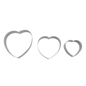 Lot de 3 emporte-pièces en métal en forme de cœur personnalisés 144-Pack pour la décoration de gâteaux et la pâtisserie - Product Image 1