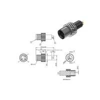 Assemblage métallique Type de fil de soudage Connecteur étanche blindé 3 broches Connecteur mâle à souder M5 Connecteur droit avec câble