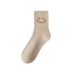 Chaussettes de sport de haute qualité, style Ins, polyvalentes, mignonnes, à motif de dessin animé, chaussettes décontractées de haute qualité, mignonnes, avec un visage souriant, mi-tube - Product Image 2