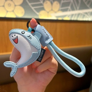 Animal Car Keyring Souvenir Promotion Gifts High Quality Handbag Decoration Soft PU <b>Leather</b> Cute Shark Cartoon Whale <b>Keychain</b> - Product Image 2