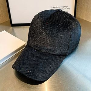 Casquette de baseball 5 panneaux en velours côtelé couleur unie (noir, rose, gris) avec nœuds et sequins, style formel, sportif, quotidien, décontracté, danse urbaine, vente en gros - Product Image 4