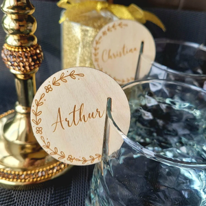 Étiquettes personnalisées en bois <span class=keywords><strong>pour</strong></span> vin/cocktails, marque-places – Fournitures de fête <span class=keywords><strong>pour</strong></span> mariage, <span class=keywords><strong>anniversaire</strong></span> - Product Image 6