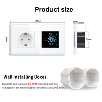 Termostato controlador de temperatura de panel táctil WiFi de diseño moderno Touchmi y enchufe alemán de 16A