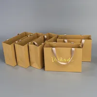 Sac fourre-tout personnalisé avec logo pour le shopping, ruban, emballage cadeau pour mariage, bijoux, boucles d'oreilles, huiles, pochette à poignée pour boutique