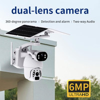 Kamera keamanan CCTV tenaga surya 4K, kamera keamanan CCTV dengan WiFi/4G dan deteksi gerakan untuk pengawasan rumah/kantor