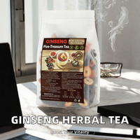 100% Teh Herbal Lima Harta Karun Alami Mentah dalam Kantong - Paket Besar Penambah Energi untuk Vitalitas Harian
