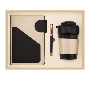Custom Tri-Fold Faux Leather Office Gift Set Personalized Corporate Stationery Organizer With Multiple Compartments - Product Image 1