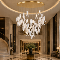 Lustre suspendu artistique en céramique personnalisé à LED, garantie 2 ans, protection oculaire, installation facile pour hall d'hôtel/villa haut de gamme