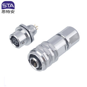 STA SF6 IP67 Водонепроницаемый Кабельный коннектор 2-5-контактный быстросъемный металлический авиационный штекер и розетка толкающая самоблокирующийся гайка - Product Image 1