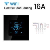 Termostat Pintar Wi-Fi Tipe 86 Layar Sentuh Kontrol Suara via Aplikasi 90-240V 16A Termostat Listrik Pemanas Boiler Gas Desain Modular