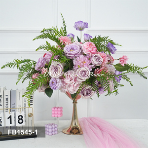 DKB Wholesale Hot Sale Realistic Fresh Wedding <b>Table</b> Decoration 40cm Artificial Navy Purple <b>Pink</b> Flower Ball Centerpieces - Product Image 3