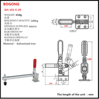 Serre-joints verticaux GH-101-E-20 à dégagement rapide, outil manuel 101E20, serre-joints CH HS GH-101E20 pour outils de travail du bois 101D20