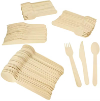 Cuillères à dessert miniatures en bois biodégradables et compostables, couverts jetables, ustensiles de cuisine, vaisselle