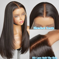 Vente en gros de cheveux vietnamiens bruts os naturel perruque de cheveux humains droite coupe de cheveux papillon couche réaliste 13x4 HD perruques avant en dentelle