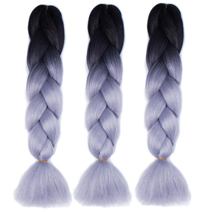 Trenza Jumbo Henlon de Alta Temperatura, Color Gris Degradado Africano, Económica, 100% Cabello Sintético para <span class=keywords><strong>Trenzas</strong></span> - Product Image 5