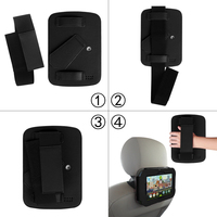 Support de tablette pour appuie-tête de voiture, support de tablette pour enfants sur les sièges arrière, sangle antidérapante et filet de maintien, compatible avec toutes les tablettes de 7 pouces