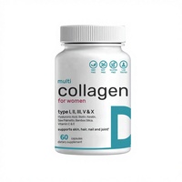 Capsules de collagène OEM ODM Beauté de l'intérieur Soutien Peau Cheveux Ongles Sans OGM Sans gluten Étiquette claire Formule personnalisée 60 unités