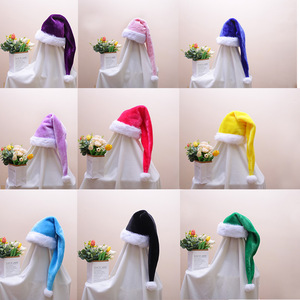 Chapeau de Noël rouge et vert en peluche de 45 cm de haut pour adultes et enfants, décoration de fête - Product Image 4