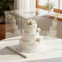 Boîte à gâteau rectangulaire transparente XJY en PET, grande taille, pour mariage, pâtisserie, avec logo personnalisé