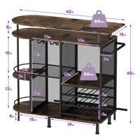 Table de bar moderne pour la maison, avec rangement pour vin rouge, design européen, durable, écologique, structure en fer, buffet de bar