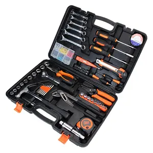 72 PC Plastic Blow Molding Box Set Of Tools Best DIY Gift Hardware Hand Tool Set With Precision Tools SR604-72