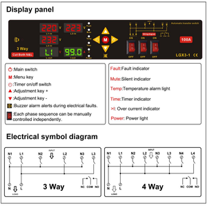 Customized N L Isolation ATS Adjustable 100A 125A 4 Way/3 Way 2P Automatic Transfer Switch <strong>Over</strong> Under Voltage Current <strong>Protector</strong> - Product Image 4