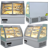 Vitrine Réfrigérée Commerciale de Comptoir pour Pâtisseries et Gâteaux, Verre Courbé, 140L, LED, OEM ODM