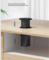 Enchufe de Mesa Hidráulico IP44 con 4 Tomas de Corriente USB A+C, Carga Inalámbrica para Hogar, Enchufe Universal para Reino Unido/EE. UU.