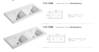 Nouvelle collection de lavabos doubles pour salle de bain, lavabos rectangulaires modernes, articles sanitaires en céramique