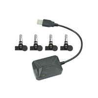 Système de surveillance de la pression des pneus USB Android TPMS avec affichage et alarme, 5V, capteurs internes pour navigation automobile, autoradio, 4 capteurs