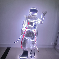 Club de nuit fête scène Performance danseur Cosplay porter Robot Costume lumineux Spaceman doux Costume avec lumière LED pour adulte unisexe