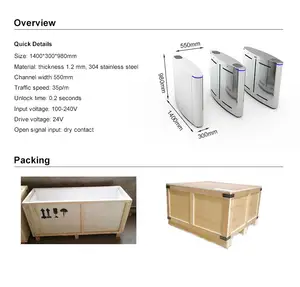 Wholesale Price Flap Turnstile Multifunctional Access Control Flap Barrier Turnstile Gate For Office