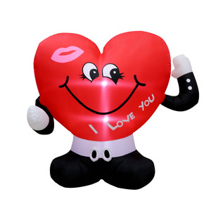 Décoration gonflable Cœur d'amour imperméable de 1,5 m avec lumière LED intégrée pour la Saint-Valentin, les anniversaires et les fêtes de mariage - Product Image 1