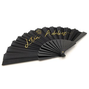 Abanico de Mano de Tela Satén con Impresión de Logotipo Personalizado de Alta Calidad - Product Image 2