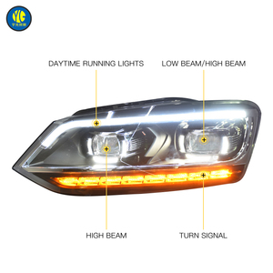 Yu Guang cho Volkswagen Polo 6R Led Đèn Pha 2011 2018 sửa đổi plug and play VW Polo phụ kiện VW xe đầu ánh sáng đèn - Product Image 5