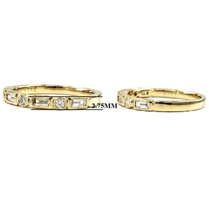 Bague de Fiançailles et de Mariage en Or Jaune Massif 18 carats, Diamant Taille Brillant Véritable à 100%, Design Classique Haut de Gamme, Bijoux Fins pour Fête - Product Image 2