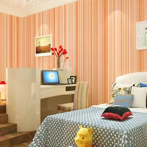 ミニマリストのピンストライププレーン不織布壁紙、寝室、リビングルーム、背景壁、ホテルエンジニアリング壁紙